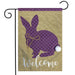 purple plaid rabbit with 3D cottontail burlap flag