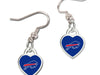 Buffalo Bills Heart Charm Dangle Earrings