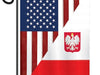 flag with half of the polish flag and half of the us flag