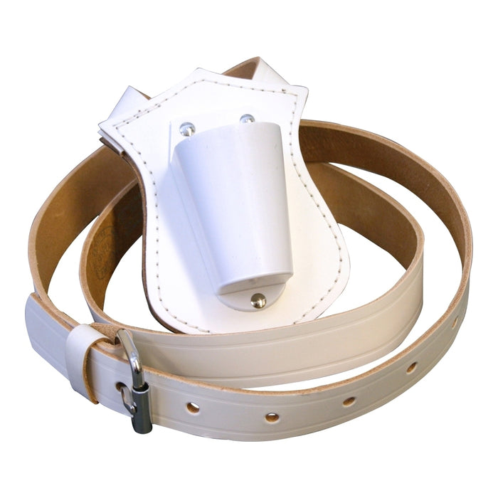 Single White Leather Parade Belt