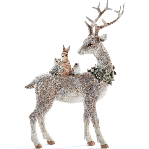 Reindeer with Animals Figurine