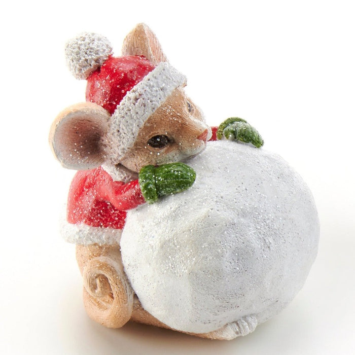 Snowball Winter Mouse Figurine