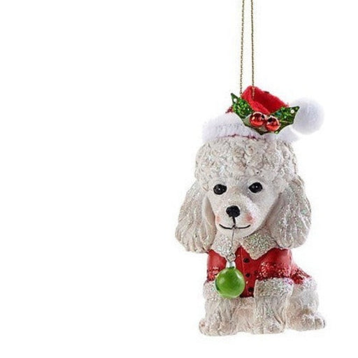 Poodle Santa Glitter Ornament