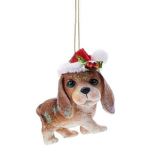 Beagle Santa Glitter Ornament