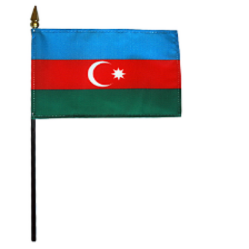 4x6" Azerbaijan Stick Flag