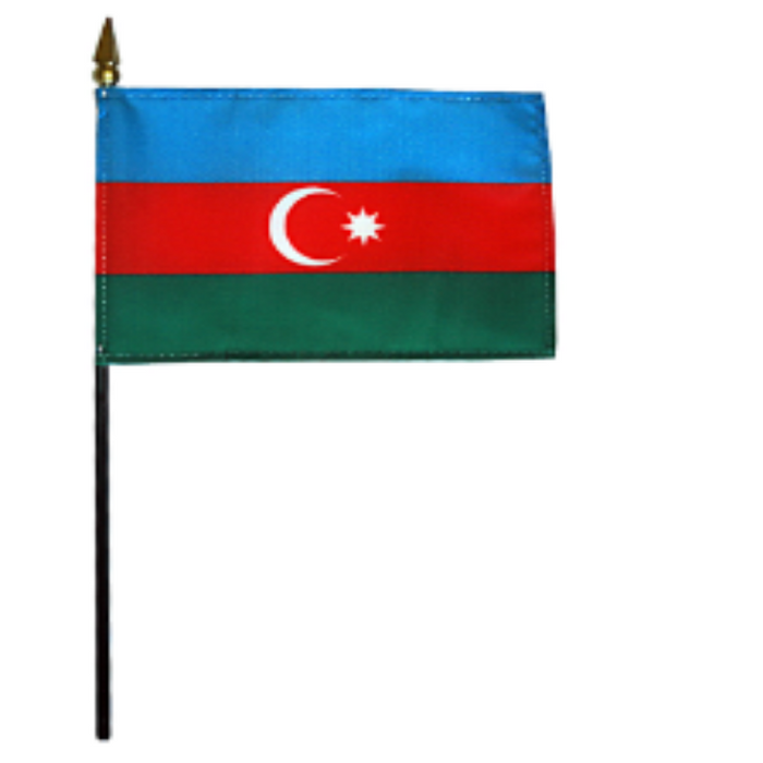 4x6" Azerbaijan Stick Flag