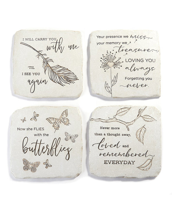 there are 4 different Sentimental Stepping Stones/Wall Décor in this collection, each sold individually