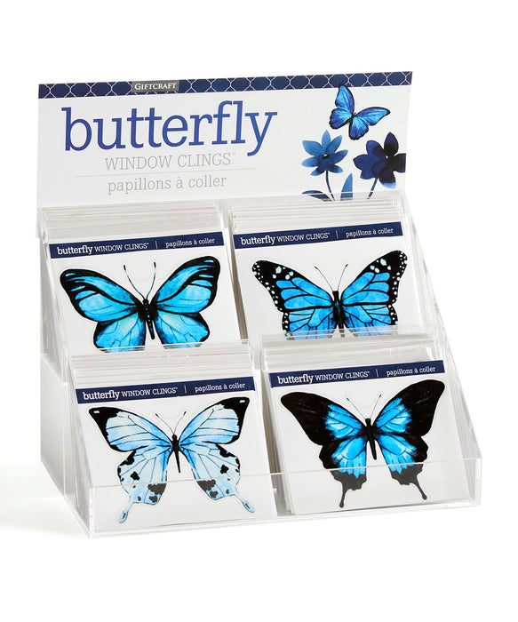 Assorted Style Butterfly Window Cling. shown in displayer