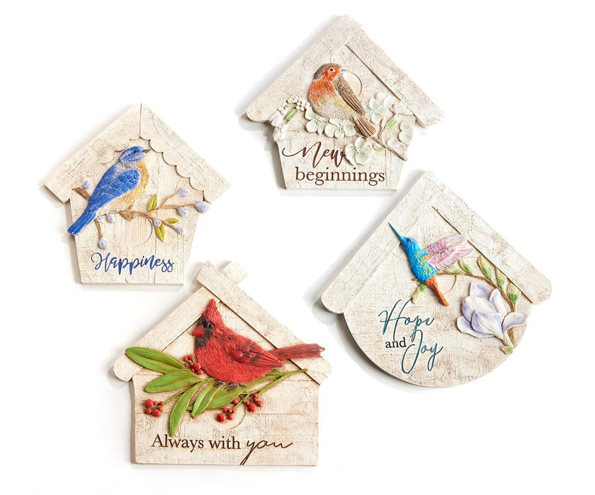 there are 4 different designs in the Bird House Stepping Stone/Wall Plaque collection, each sold separately