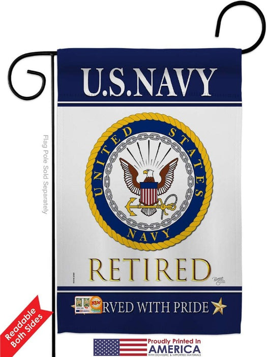 us navy retired garden flag