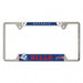 metal license plate frame with the bills logo across the top and bottom