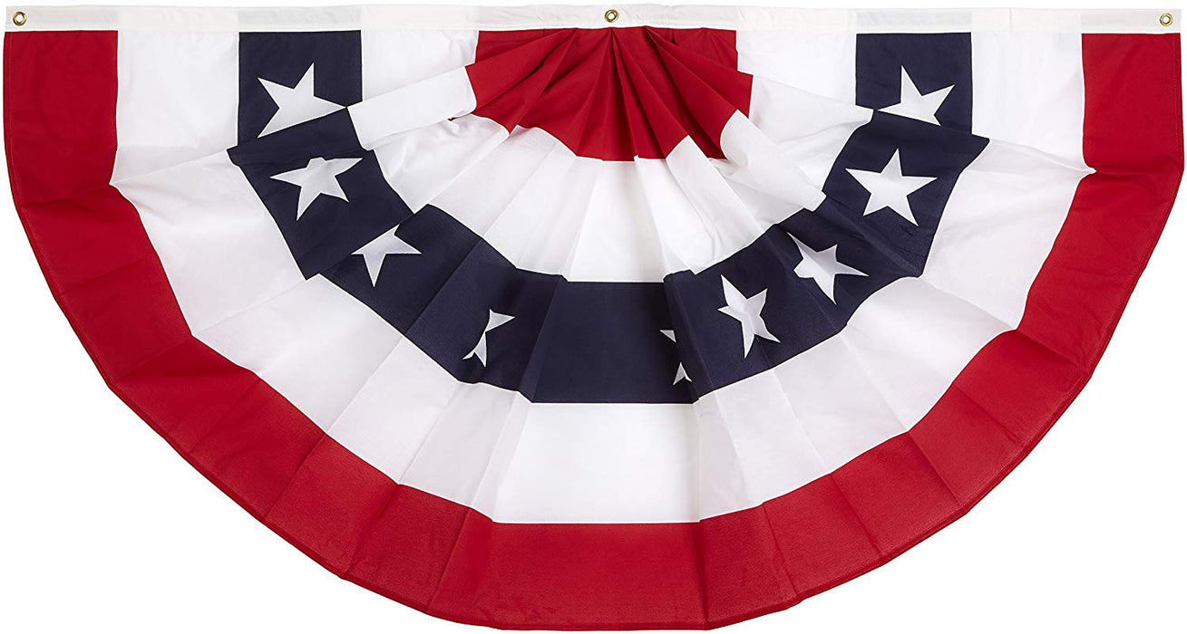 3x6' Nylon Bunting Pleated with Stars