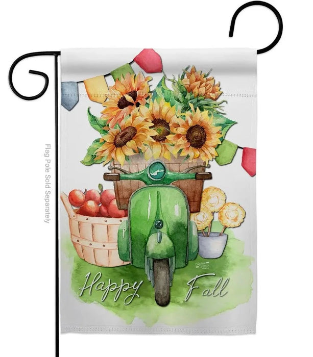 Sunflower Scooter Garden Flag