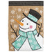 Snowman Burlap Applique Garden Flag