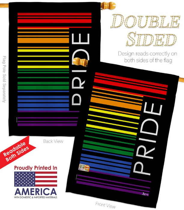 rainbow pride barcode themed banner flag