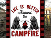 Life is Better Campfire Bears Garden Flag