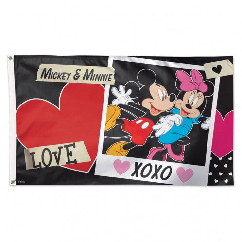 3x5' Mickey & Minnie XOXO Polyester Flag
