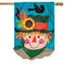 scarecrow themed flag with crow and blue background