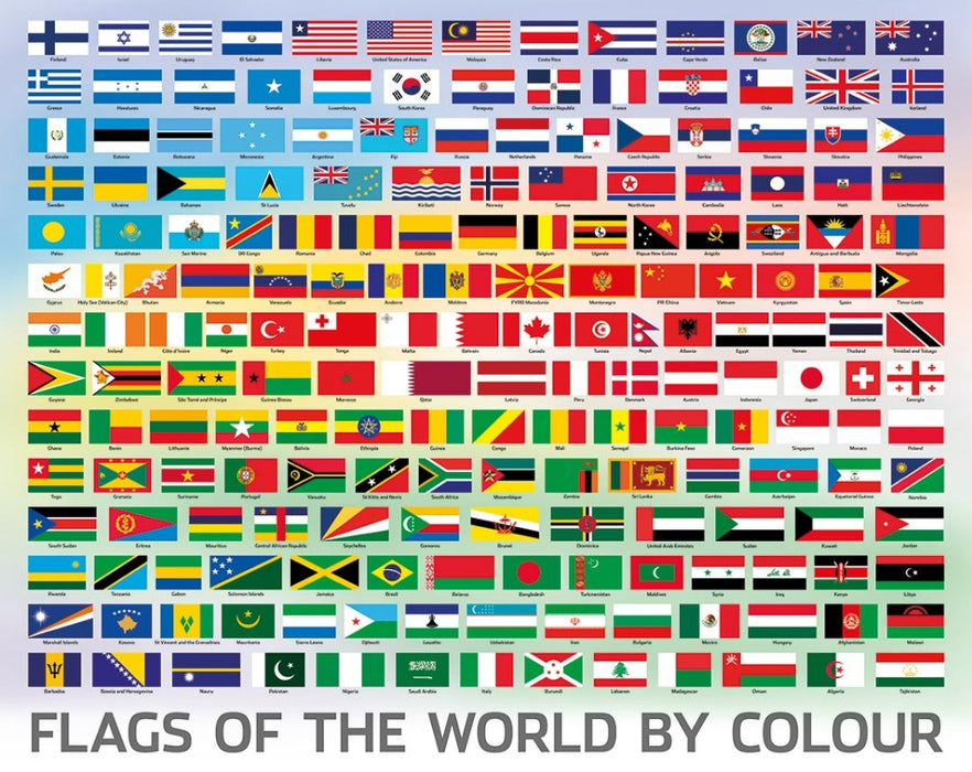 Flags of the World: 500 Piece Jigsaw Puzzle (Puzzlebilities) closeup