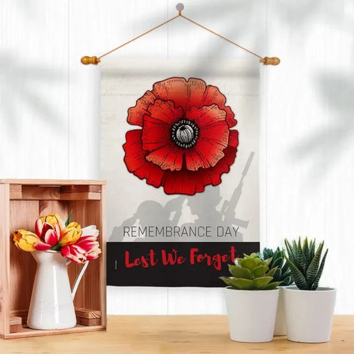Remembrance Day Poppy Banner Flag