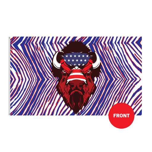 3x5' Buffalo Head Polyester Flag - Made in USA