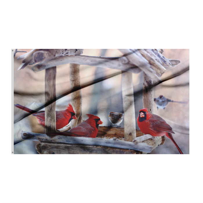 3x5' Cardinal Birdfeeder Polyester Flag - Made in USA