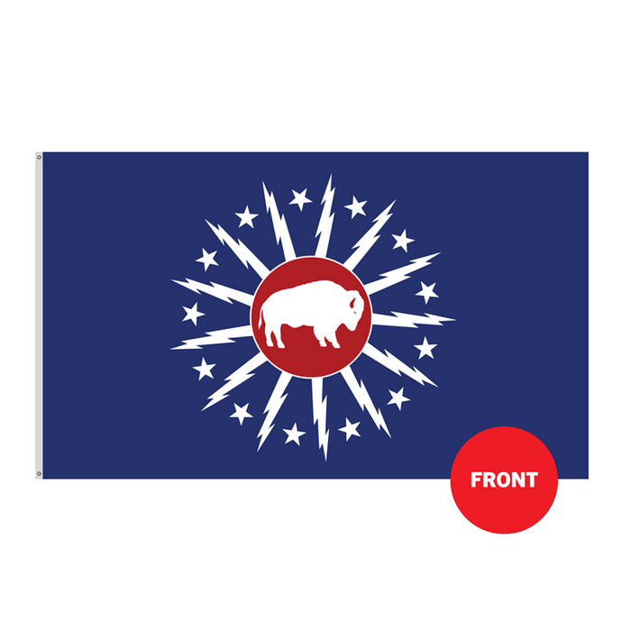 3x5' City of Buffalo Red Center Polyester Flag - Made in USA
