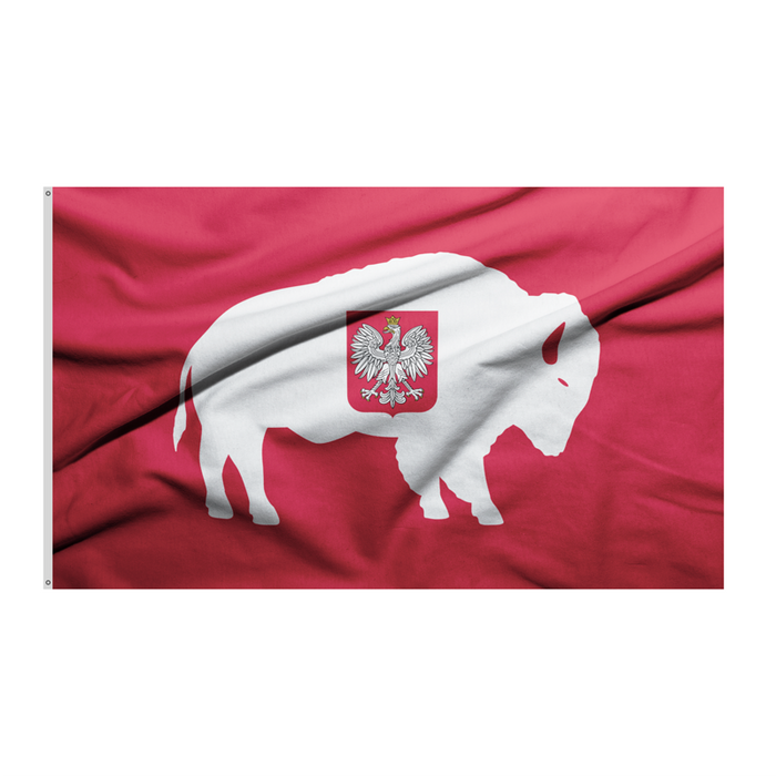 3x5' Buffalo Poland with Eagle Polyester Flag - Made in USA