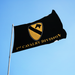 1st Cavalry Black Background Polyester Flag - Made in USA - comes in 2x3' and 3x5'