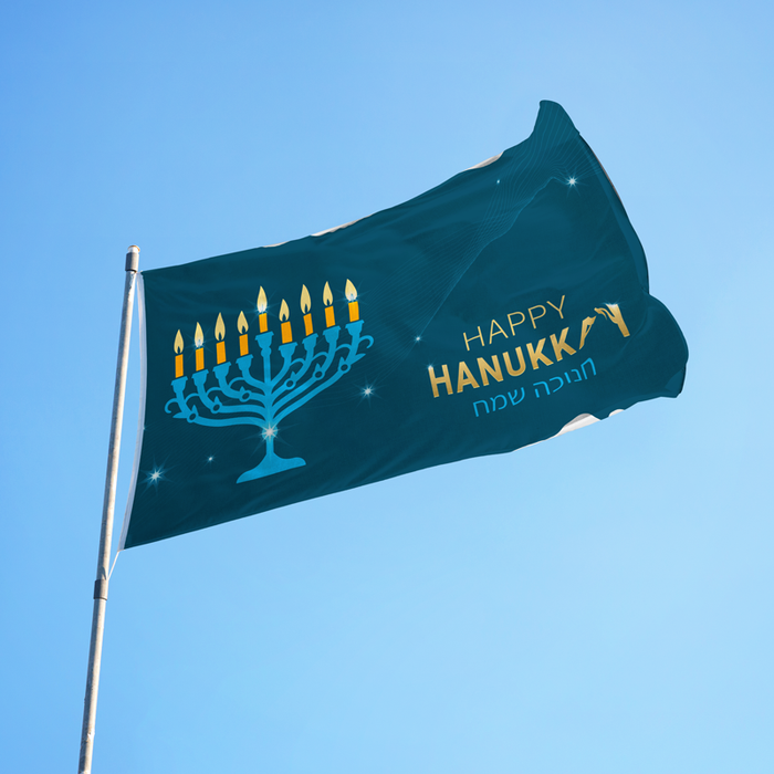 3x5' Happy Hanukkah Polyester Flag Made in USA Ace Flag & Visual