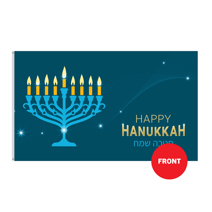 3x5' Happy Hanukkah Polyester Flag - Made in USA