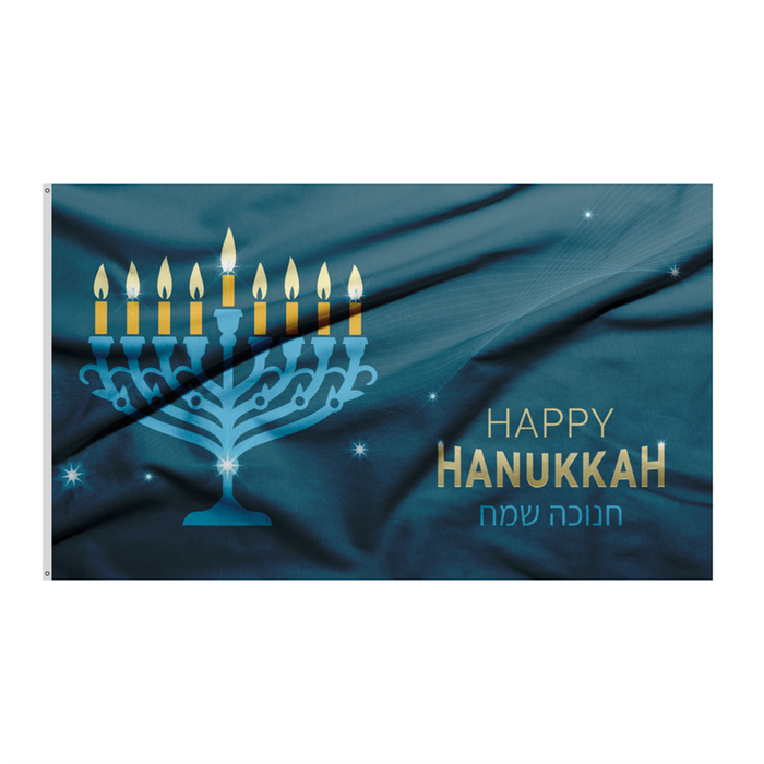 3x5' Happy Hanukkah Polyester Flag - Made in USA