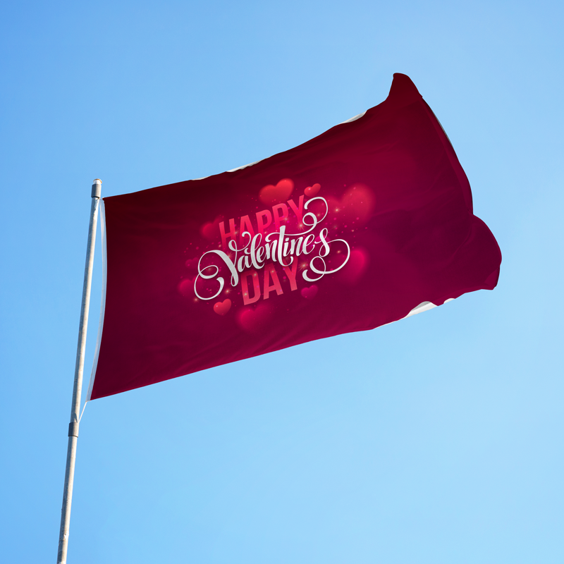 3x5' Happy Valentine Day Polyester Flag - Made in USA