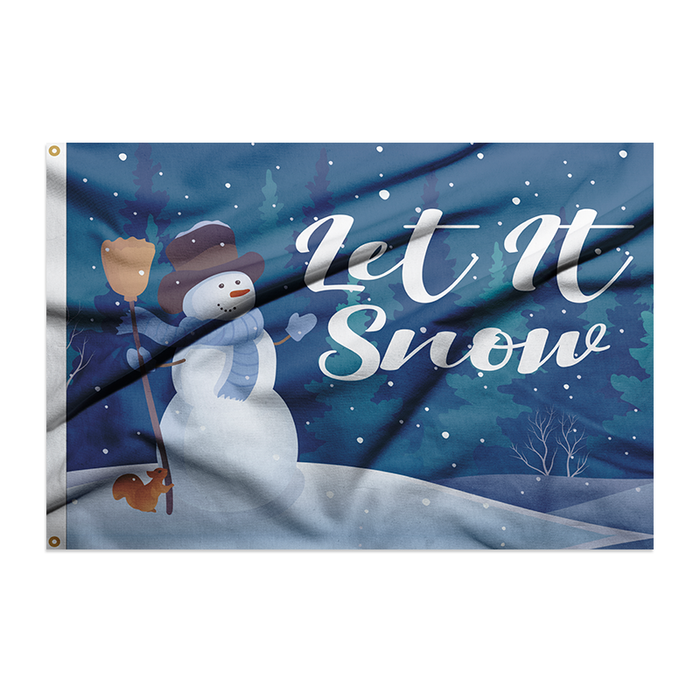 3x5' Let It Snow Polyester Flag - Made in USA - snowman