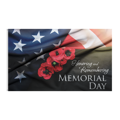 3x5' Remembering Memorial Day Polyester Flag - Made in the USA
