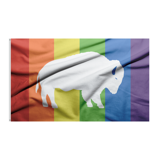 3x5' Rainbow Buffalo Polyester Flag - Made in USA