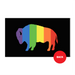 3x5' Rainbow Buffalo Black Background Polyester Flag - Made in USA