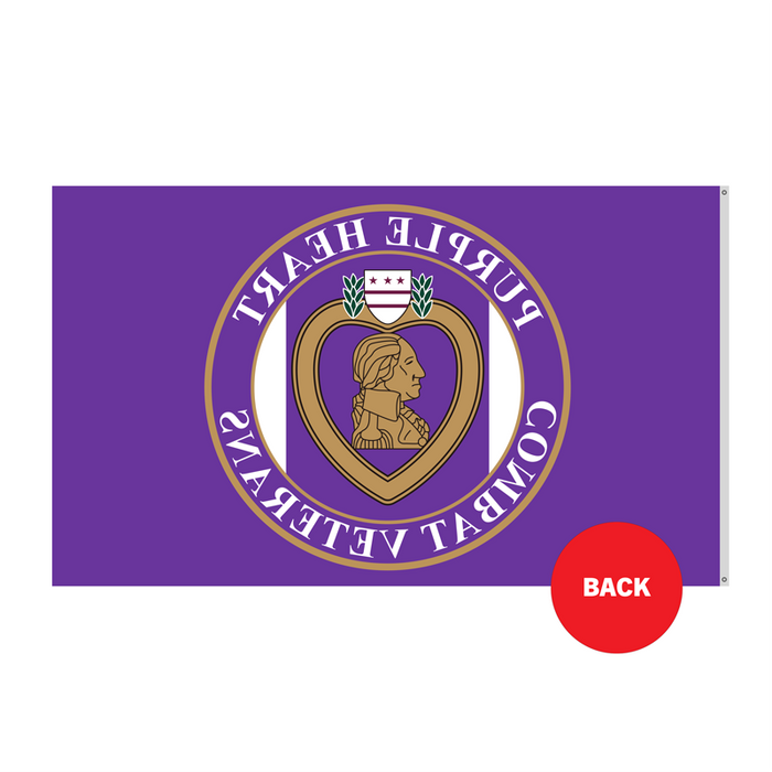3x5' Purple Heart Polyester Flag - Made in the USA