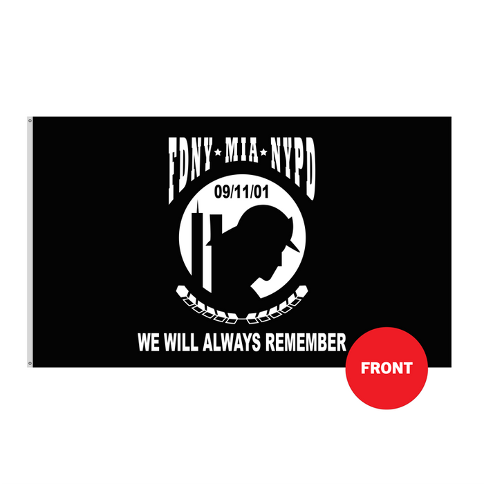 3x5' 9/11 Responder MIA Remembrance Polyester Flag - Made in USA - MIA - FDNY - NYPD - We Will Always Remember