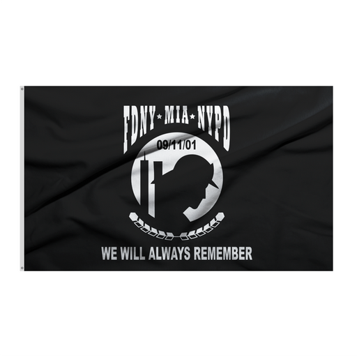 3x5' 9/11 Responder MIA Remembrance Polyester Flag - Made in USA - MIA - FDNY - NYPD - We Will Always Remember
