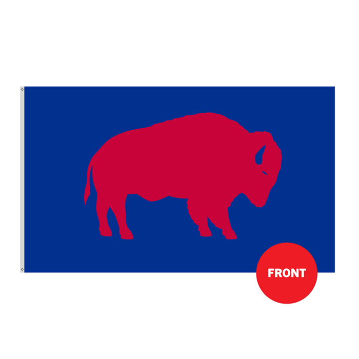 3x5' Red Standing Buffalo Polyester Flag - Made in USA