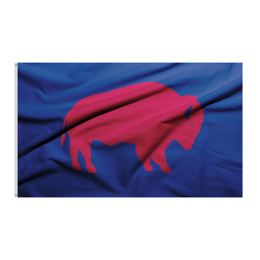 3x5' Red Standing Buffalo Polyester Flag - Made in USA