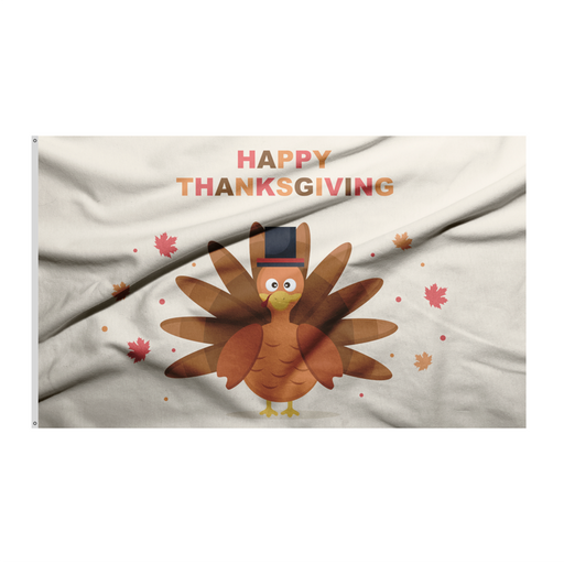 3x5' Thanksgiving Turkey Polyester Flag - Made in USA
