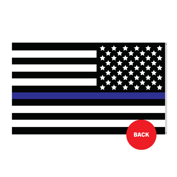 Thin Blue Line Police Polyester Flag - Made in the USA - comes in 3x5', 4x6', and 5x8'