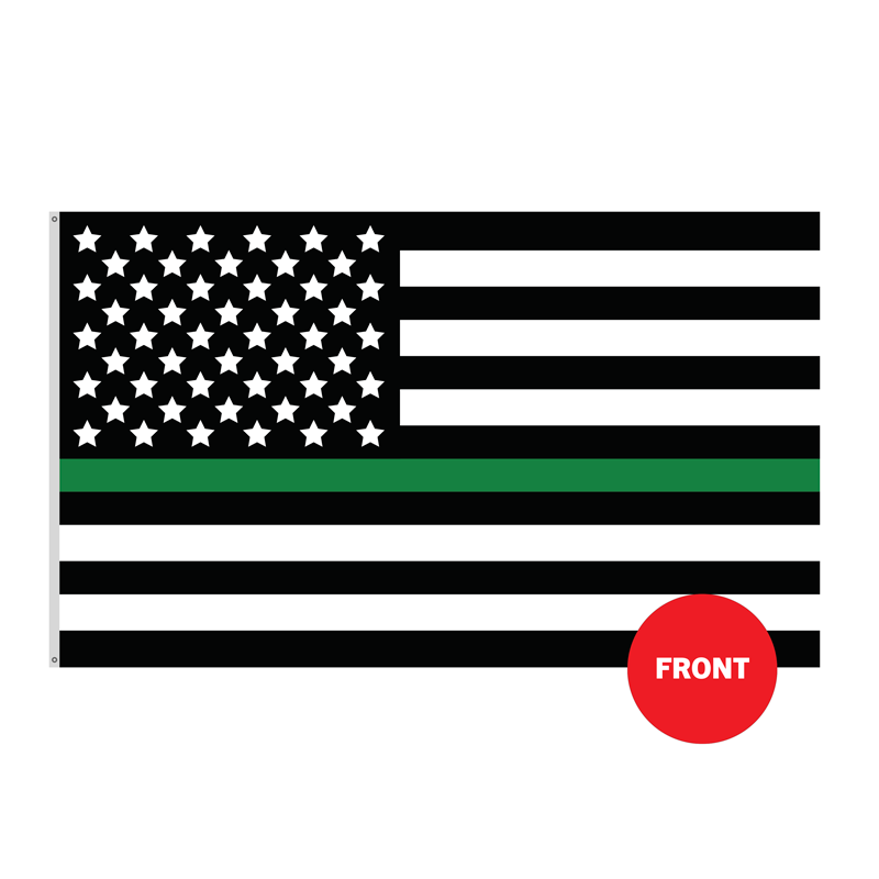 3x5' Thin Green Line Polyester Flag Made In USA Ace Flag & Visual