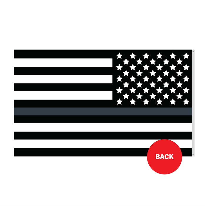 3x5' Thin Grey Line Polyester Flag - Made in USA