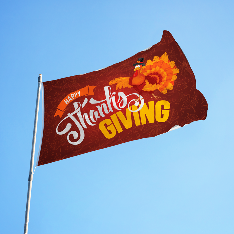 3x5' Happy Thanksgiving Polyester Flag - Made in USA
