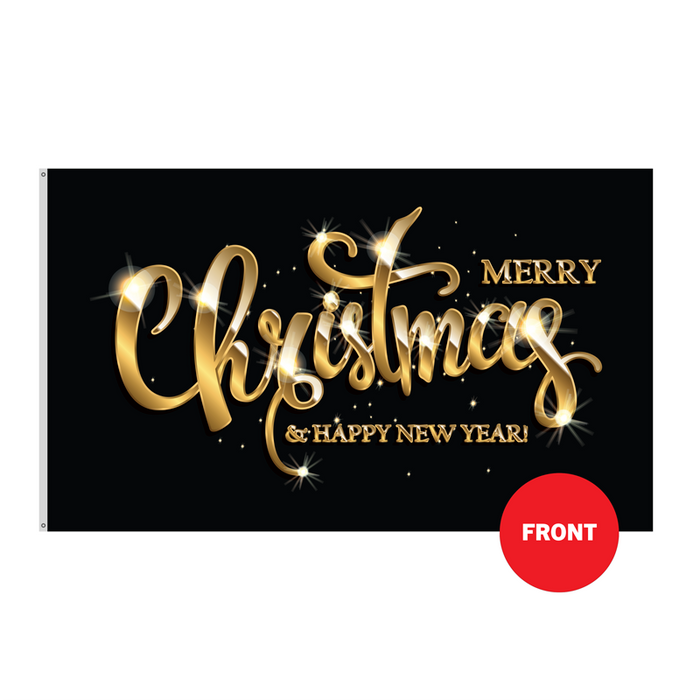 3x5' Merry Christmas & Happy New Year Polyester Flag - Made in USA