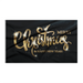 merry christmas and happy new year gold letters on black background polyester flag