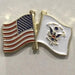 US COAST GUARD crossed DUAL FLAGS LAPEL PIN (SML)